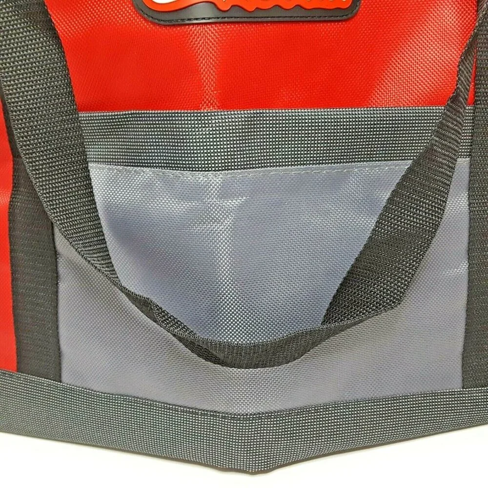 COCA COLA Laptop Carrying Bag Lined Straps Rubber Logo Pocket Red & Black